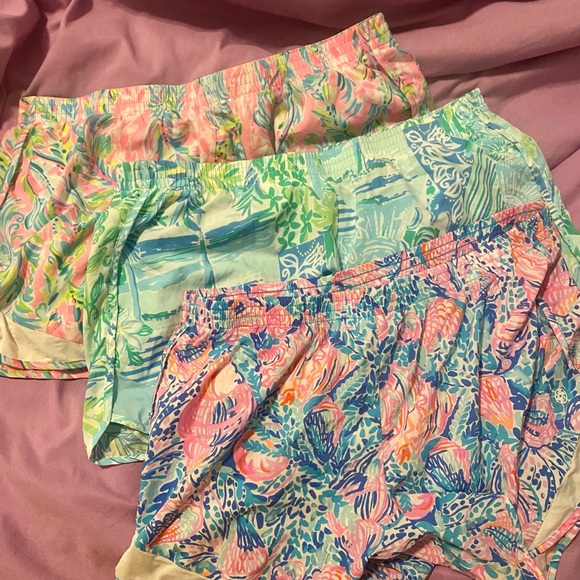 Lilly Pulitzer Pink and Blue Athletic Shorts Vibrant Design